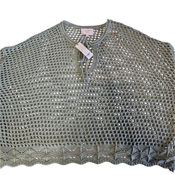 Francesca's Audrey Parks Mint Green Gray Boxy Crochet Cotton Boho Top XL 3834 - Picture 2 of 9